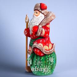 Wooden Carved Santa Claus figurine 9, Christmas Gift ideas for Home Decor