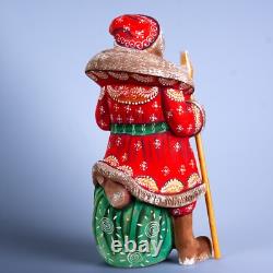 Wooden Carved Santa Claus figurine 9, Christmas Gift ideas for Home Decor