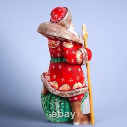 Wooden Carved Santa Claus figurine 9, Christmas Gift ideas for Home Decor