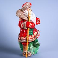 Wooden Carved Santa Claus figurine 9, Christmas Gift ideas for Home Decor