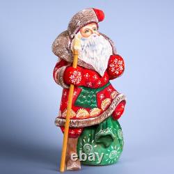 Wooden Carved Santa Claus figurine 9, Christmas Gift ideas for Home Decor