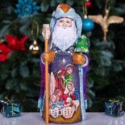 Wooden Carved Santa Claus figurine 9, Nativity Christmas Gift idea