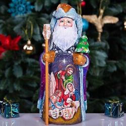 Wooden Carved Santa Claus figurine 9, Nativity Christmas Gift idea