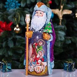 Wooden Carved Santa Claus figurine 9, Nativity Christmas Gift idea