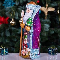 Wooden Carved Santa Claus figurine 9, Nativity Christmas Gift idea