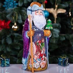 Wooden Carved Santa Claus figurine 9, Nativity Christmas Gift idea