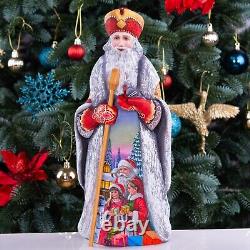 Wooden Carved vintage Santa Claus Figurine 12.9, Christmas holiday Home Decor