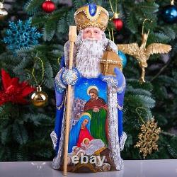 Wooden Hand Carved Santa Claus 12, retro Nativity Scene Christmas home Decor