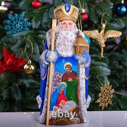 Wooden Hand Carved Santa Claus 12, retro Nativity Scene Christmas home Decor