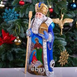 Wooden Hand Carved Santa Claus 12, retro Nativity Scene Christmas home Decor