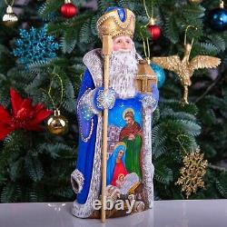 Wooden Hand Carved Santa Claus 12, retro Nativity Scene Christmas home Decor