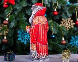 Wooden Hand Carved Santa Claus Figurine 9, Christmas Gift for Home Decoration