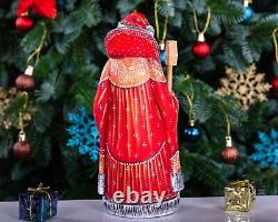 Wooden Hand Carved Santa Claus Figurine 9, Christmas Gift for Home Decoration