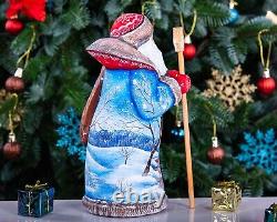 Wooden Hand Carved Santa Claus Figurine 9, Christmas Holiday Gift Home Decor