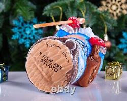 Wooden Hand Carved Santa Claus Figurine 9, Christmas Holiday Gift Home Decor