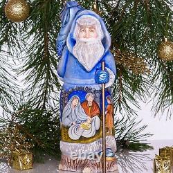 Wooden Hand Carved Santa Claus Figurine, Nativity scene Christmas Home Decor