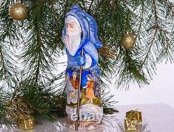 Wooden Hand Carved Santa Claus Figurine, Nativity scene Christmas Home Decor