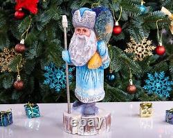 Wooden Hand Carved russian Santa Claus figurine, Handmade Home Christmas Decor