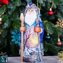 Wooden Santa Claus Figurine, handmade Christmas Holiday Home Decoration