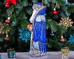 Wooden Santa Claus Figurine, handmade Christmas Holiday Home Decoration