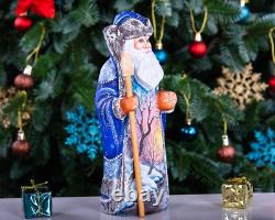 Wooden Santa Claus Figurine, handmade Christmas Holiday Home Decoration