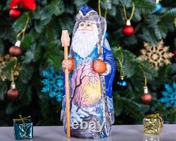 Wooden Santa Claus Figurine, handmade Christmas Holiday Home Decoration