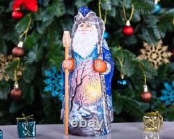 Wooden Santa Claus Figurine, handmade Christmas Holiday Home Decoration