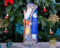Wooden Santa Claus Figurine, handmade Christmas Holiday Home Decoration