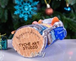 Wooden Santa Claus Figurine, handmade Christmas Holiday Home Decoration