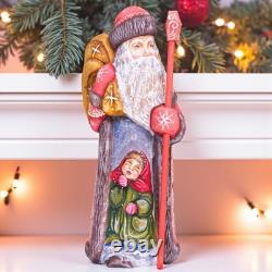 Wooden Santa Claus figurine 10, handmade Christmas Home Decoration
