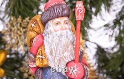 Wooden Santa Claus figurine 10, handmade Christmas Home Decoration