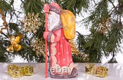 Wooden Santa Claus figurine 10, handmade Christmas Home Decoration