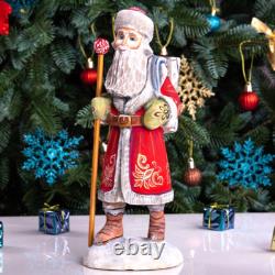 Wooden Santa Claus figurine 11, handmade Christmas Holiday Home Decor