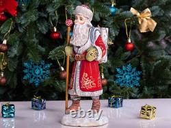 Wooden Santa Claus figurine 11, handmade Christmas Holiday Home Decor