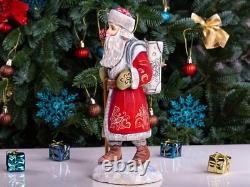 Wooden Santa Claus figurine 11, handmade Christmas Holiday Home Decor
