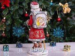 Wooden Santa Claus figurine 11, handmade Christmas Holiday Home Decor