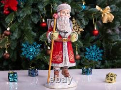 Wooden Santa Claus figurine 11, handmade Christmas Holiday Home Decor