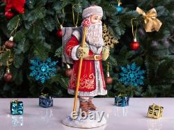 Wooden Santa Claus figurine 11, handmade Christmas Holiday Home Decor
