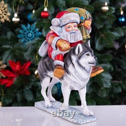 Wooden Santa Claus figurine 12, handmade Christmas Home Decor indoor