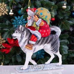 Wooden Santa Claus figurine 12, handmade Christmas Home Decor indoor