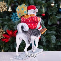 Wooden Santa Claus figurine 12, handmade Christmas Home Decor indoor
