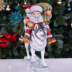 Wooden Santa Claus figurine 12, handmade Christmas Home Decor indoor