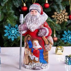 Wooden Santa Claus figurine, Nativity Scene Christmas Home Decor indoor