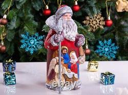 Wooden Santa Claus figurine, Nativity Scene Christmas Home Decor indoor