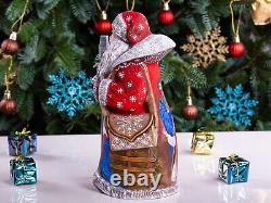 Wooden Santa Claus figurine, Nativity Scene Christmas Home Decor indoor