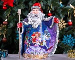 Wooden Santa Claus figurine, Unique Home Christmas Decor, Christmas Gift ideas