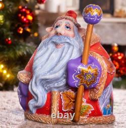 Wooden Santa Claus figurine, handmade home Christmas decor indoor