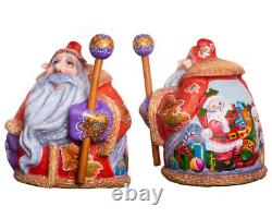 Wooden Santa Claus figurine, handmade home Christmas decor indoor