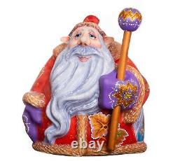 Wooden Santa Claus figurine, handmade home Christmas decor indoor