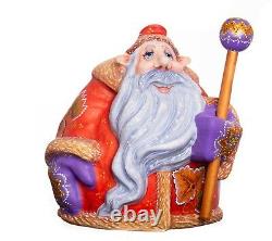 Wooden Santa Claus figurine, handmade home Christmas decor indoor